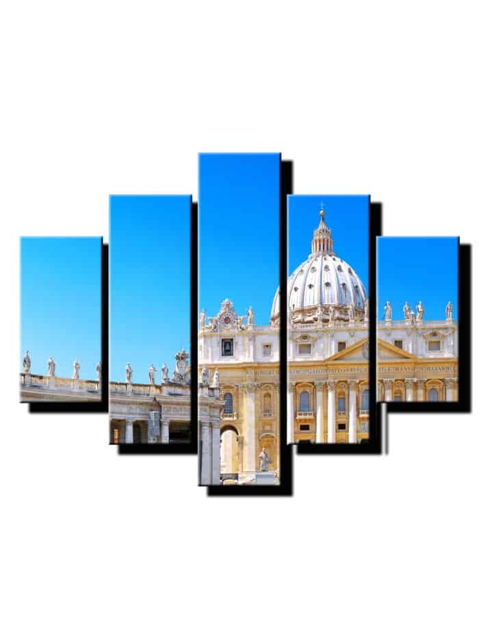 5 dielny obraz budova pod modrou oblohou-Viac dielny obraz-moderne obrazy na stenu