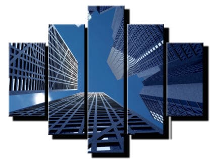5 dielny obraz budova s podhladu-Viac dielny obraz-Moderne obrazy na stenu-Obraz na stenu
