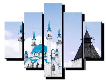 5 dielny obraz budova s vezickami-Viac dielny obraz-moderne obrazy na stenu