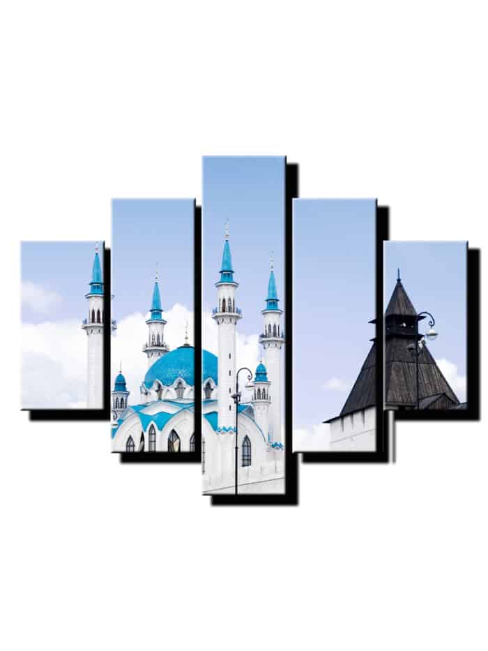 5 dielny obraz budova s vezickami-Viac dielny obraz-moderne obrazy na stenu
