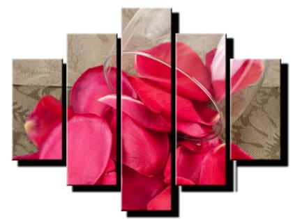 5 dielny obraz cervene lupene-Viac dielny obraz-moderne obrazy na stenu