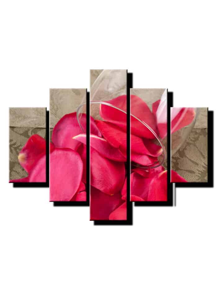 5 dielny obraz cervene lupene-Viac dielny obraz-moderne obrazy na stenu