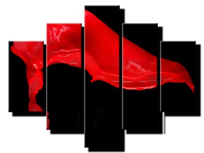 5 dielny obraz cerveny abstrakt-Viac dielny obraz-moderne obrazy na stenu