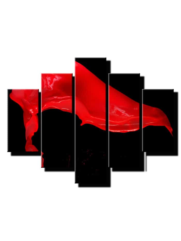 5 dielny obraz cerveny abstrakt-Viac dielny obraz-moderne obrazy na stenu