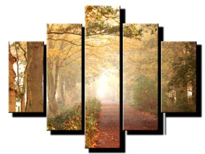 5 dielny obraz cesta lesom-Viac dielny obraz-moderne obrazy na stenu