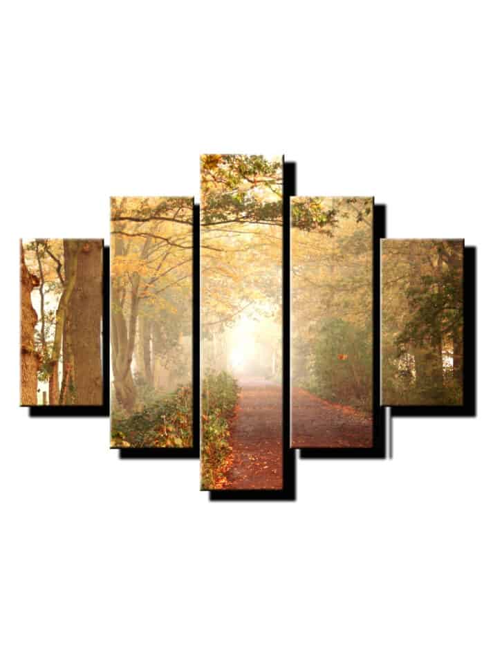 5 dielny obraz cesta lesom-Viac dielny obraz-moderne obrazy na stenu