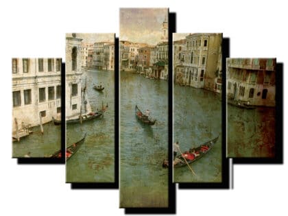 5 dielny obraz člny v benátkách-Viac dielny obraz-moderne obrazy na stenu