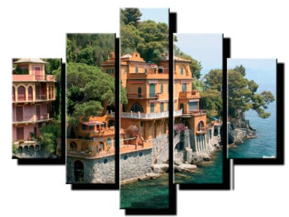 5 dielny obraz dom na mori-Viac dielny obraz-moderne obrazy na stenu