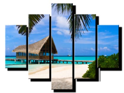 5 dielny obraz dom na ostrove-Viac dielny obraz-moderne obrazy na stenu