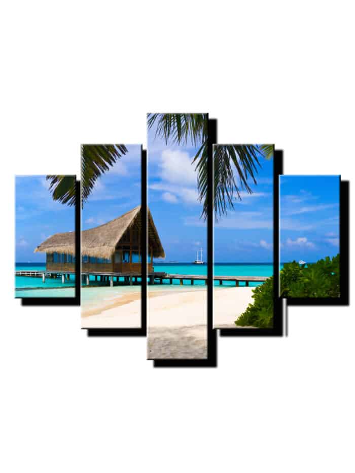 5 dielny obraz dom na ostrove-Viac dielny obraz-moderne obrazy na stenu