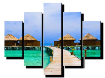 5 dielny obraz domceky na oceane-Viac dielny obraz-moderne obrazy na stenu