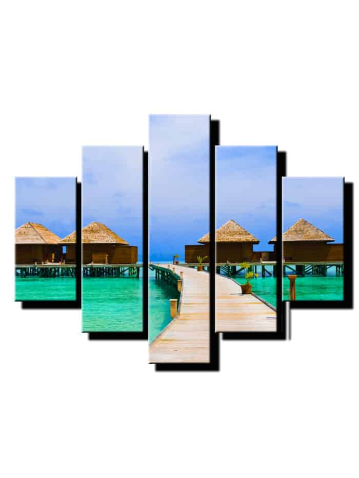 5 dielny obraz domceky na oceane-Viac dielny obraz-moderne obrazy na stenu
