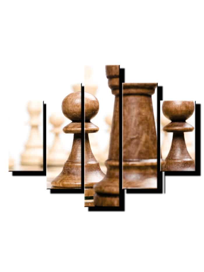 5 dielny obraz drevene sachy-Viac dielny obraz-moderne obrazy na stenu