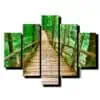 5 dielny obraz dreveny most v lese-Viac dielny obraz-moderne obrazy na stenu