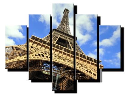 5 dielny obraz eifelova veza s podhladu-Viac dielny obraz-Moderne obrazy na stenu-Obraz na stenu