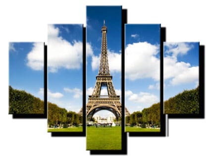 5 dielny obraz eifelova veza s predu-Viac dielny obraz-Moderne obrazy na stenu-Obraz na stenu