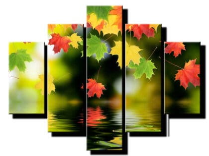 5 dielny obraz farebe listy-Viac dielny obraz-moderne obrazy na stenu