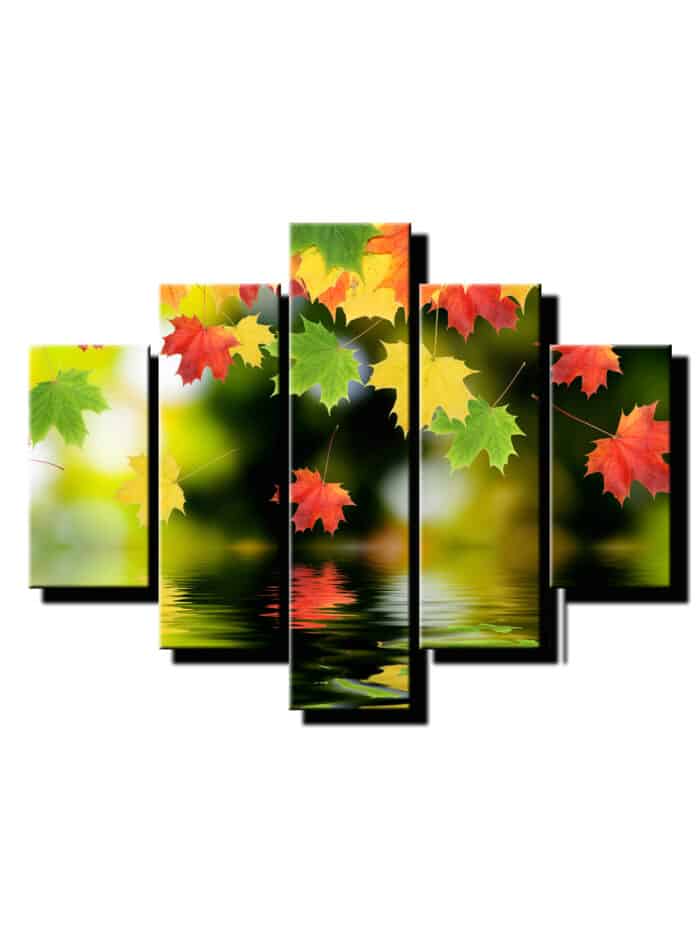 5 dielny obraz farebe listy-Viac dielny obraz-moderne obrazy na stenu