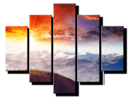 5 dielny obraz hory a kopce-Viac dielny obraz-moderne obrazy na stenu