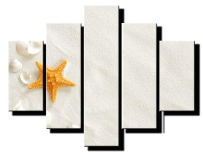 5 dielny obraz hviezdica na plazi-Viac dielny obraz-moderne obrazy na stenu