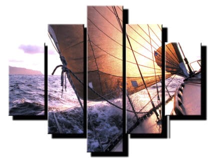 5 dielny obraz jachta na mori-Viac dielny obraz-moderne obrazy na stenu