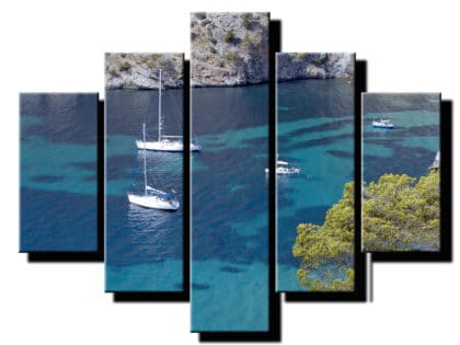 5 dielny obraz jachty na mori-Viac dielny obraz-moderne obrazy na stenu