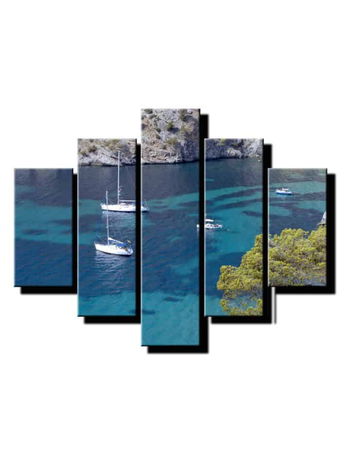 5 dielny obraz jachty na mori-Viac dielny obraz-moderne obrazy na stenu