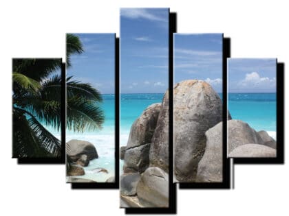 5 dielny obraz kamene na pláži-Viac dielny obraz-moderne obrazy na stenu