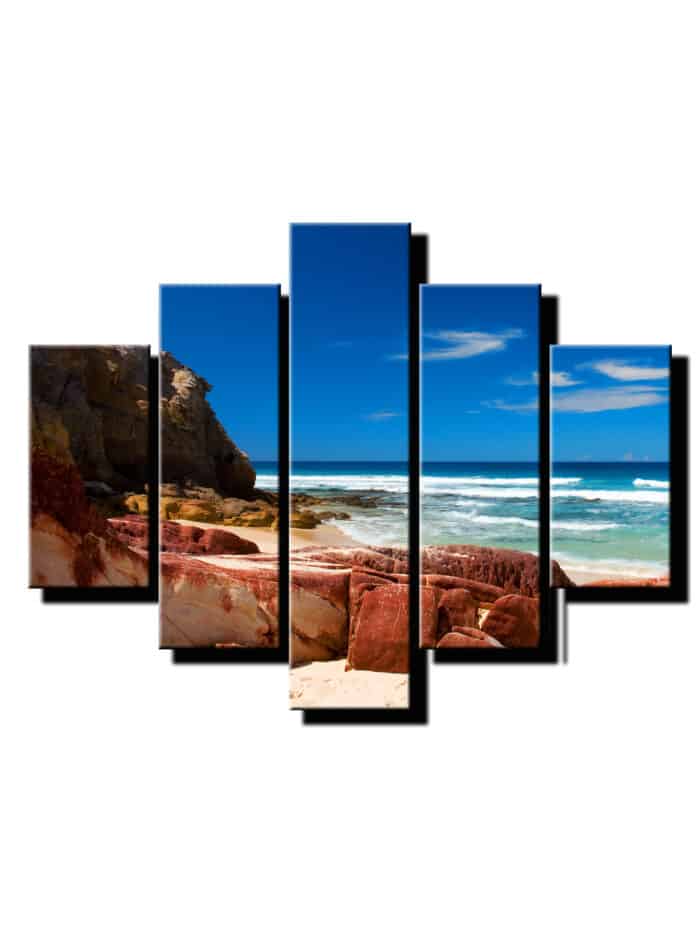 5 dielny obraz kamenná pláž-Viac dielny obraz-moderne obrazy na stenu