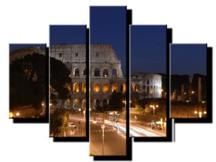 5 dielny obraz koloseum v noci-Viac dielny obraz-moderne obrazy na stenu