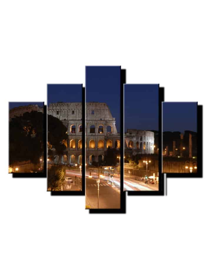 5 dielny obraz koloseum v noci-Viac dielny obraz-moderne obrazy na stenu