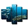5 dielny obraz korytnacka v mori-Viac dielny obraz-moderne obrazy na stenu