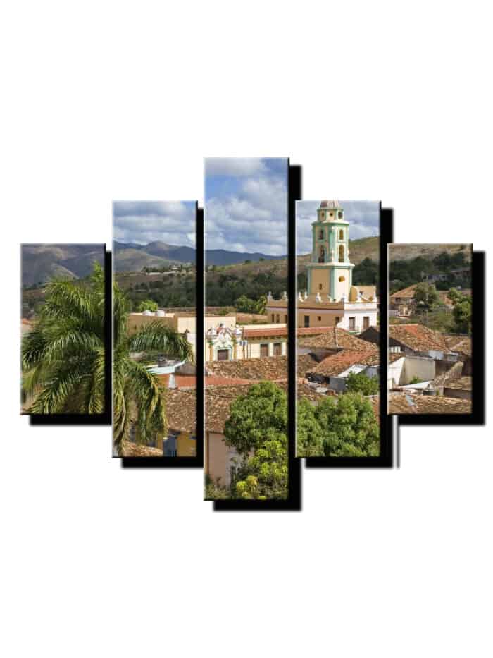 5 dielny obraz kostol z daleka-Viac dielny obraz-moderne obrazy na stenu