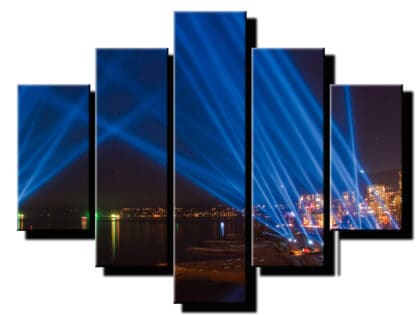 5 dielny obraz laserove svetla v noci-Viac dielny obraz-moderne obrazy na stenu