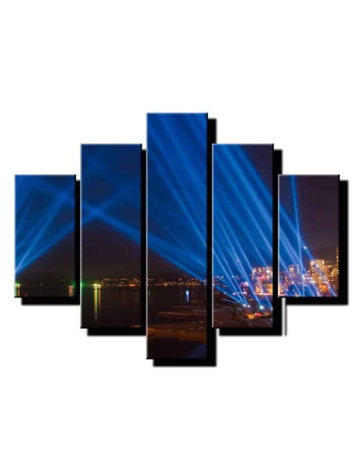 5 dielny obraz laserove svetla v noci-Viac dielny obraz-moderne obrazy na stenu
