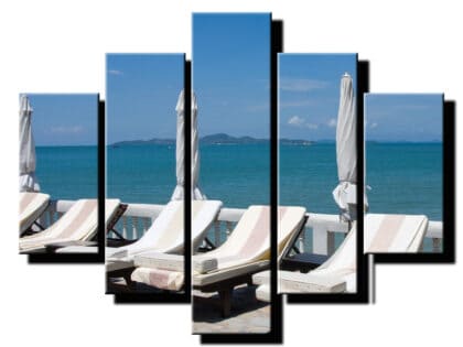 5 dielny obraz lehatka na plazi-Viac dielny obraz-moderne obrazy na stenu