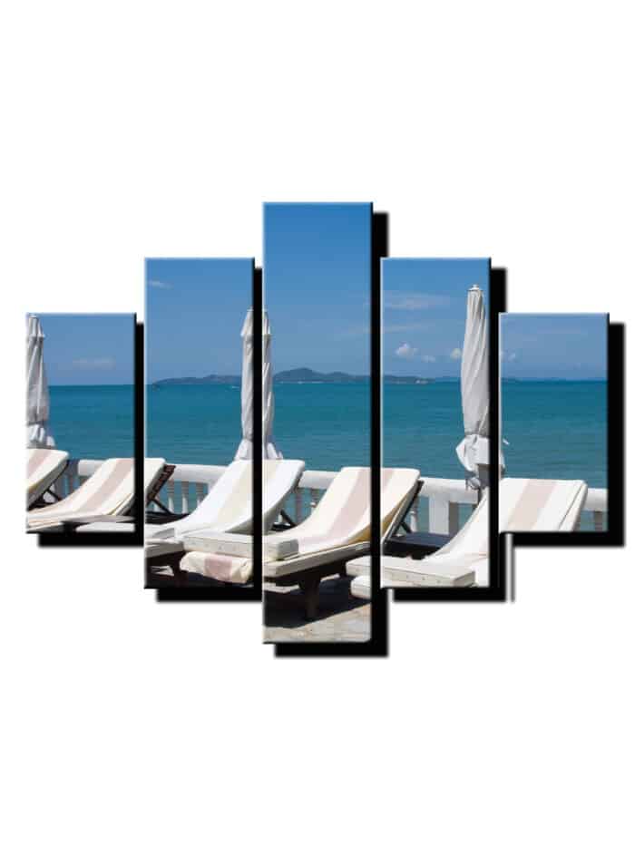 5 dielny obraz lehatka na plazi-Viac dielny obraz-moderne obrazy na stenu