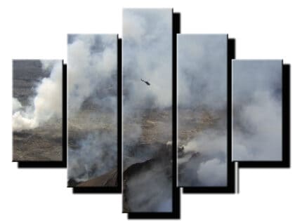 5 dielny obraz let vrtulníkom v hmle-Viac dielny obraz-moderne obrazy na stenu
