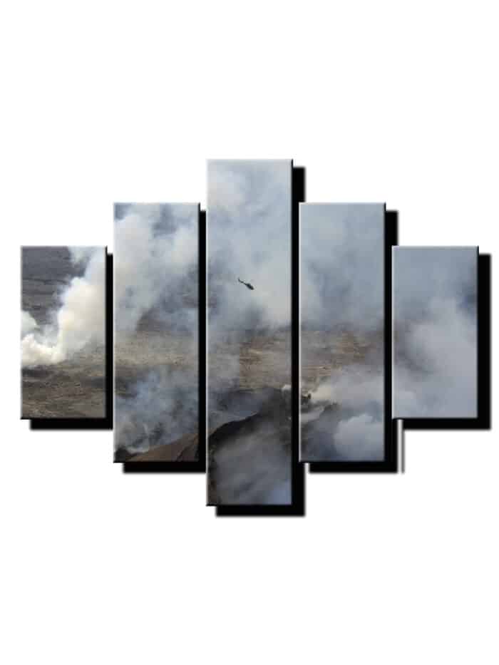 5 dielny obraz let vrtulníkom v hmle-Viac dielny obraz-moderne obrazy na stenu