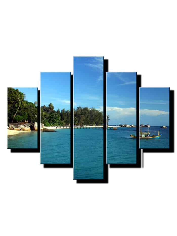 5 dielny obraz letná dovolenka pri mori-Viac dielny obraz-moderne obrazy na stenu