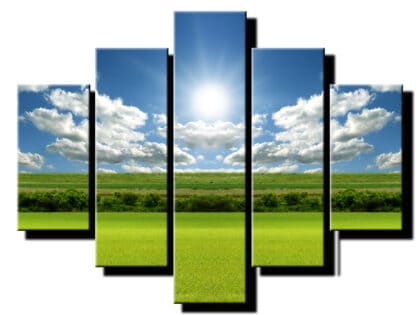 5 dielny obraz letna krajina so slnkom-Viac dielny obraz-moderne obrazy na stenu