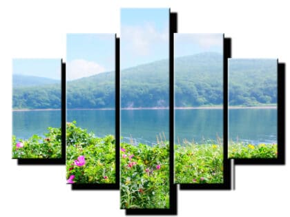 5 dielny obraz letné jazero-Viac dielny obraz-moderne obrazy na stenu