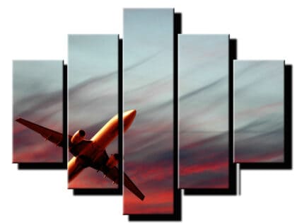 5 dielny obraz lietadlo na oblohe-Viac dielny obraz-moderne obrazy na stenu