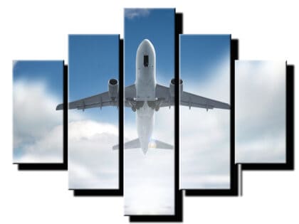 5 dielny obraz lietadlo v oblakoch-Viac dielny obraz-moderne obrazy na stenu