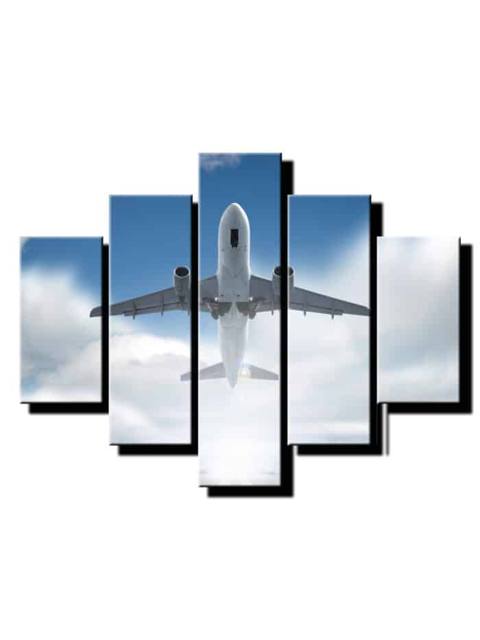 5 dielny obraz lietadlo v oblakoch-Viac dielny obraz-moderne obrazy na stenu