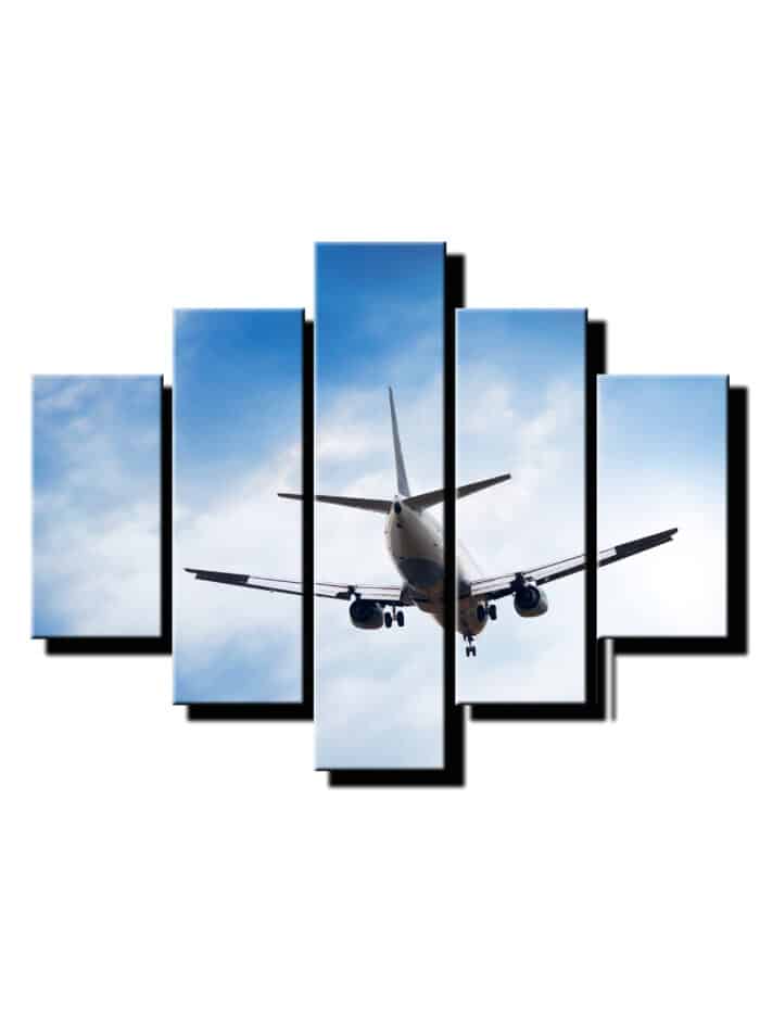 5 dielny obraz lietadlo zo zadu-Viac dielny obraz-moderne obrazy na stenu