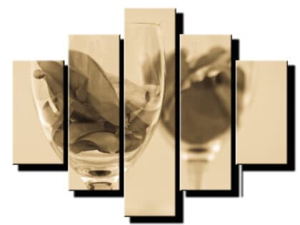 5 dielny obraz lupene v pohari-Viac dielny obraz-moderne obrazy na stenu