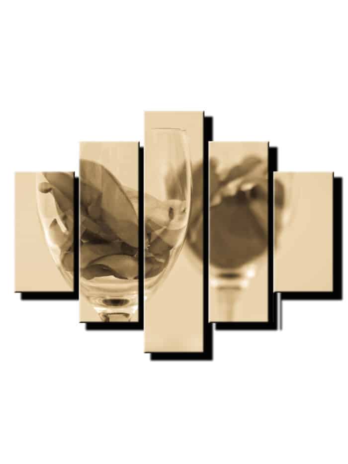 5 dielny obraz lupene v pohari-Viac dielny obraz-moderne obrazy na stenu