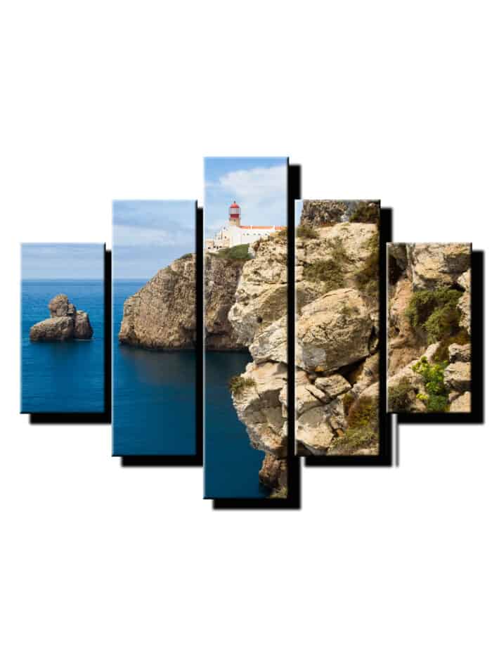 5 dielny obraz majak na utese-Viac dielny obraz-moderne obrazy na stenu