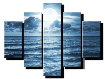 5 dielny obraz mesiac nad horizontom-Viac dielny obraz-Moderne obrazy na stenu-Obraz na stenu